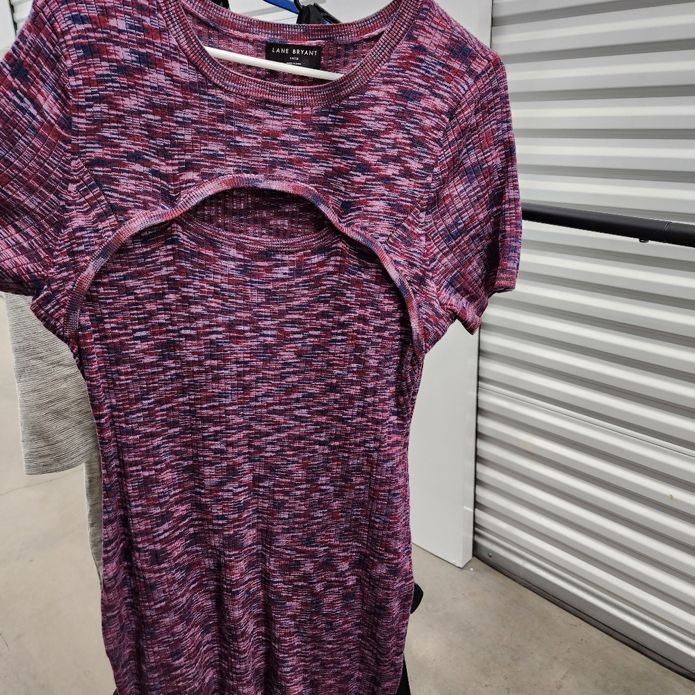Lane Bryant purple keyhole sweater dress